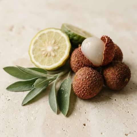 Leci dan bergamot segar