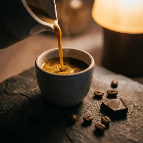 Espresso dan dark chocolate