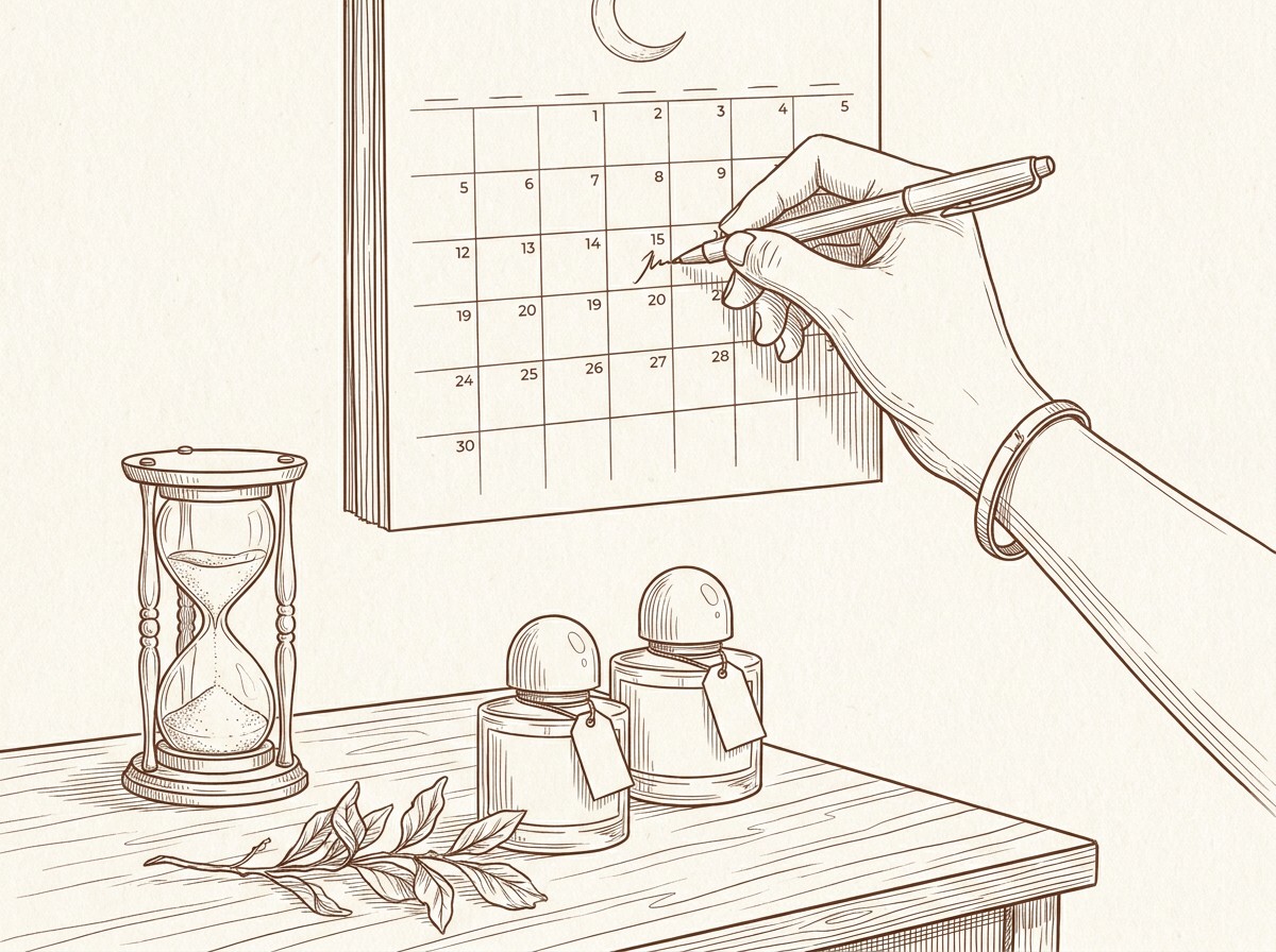 Menandai tanggal maserasi di kalender